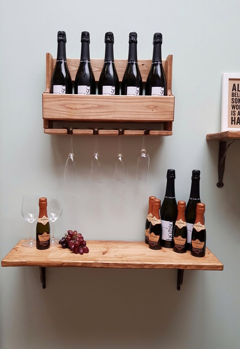 Wine rack Country Wood Upcycled Reclaimed wood Pallet Etsy