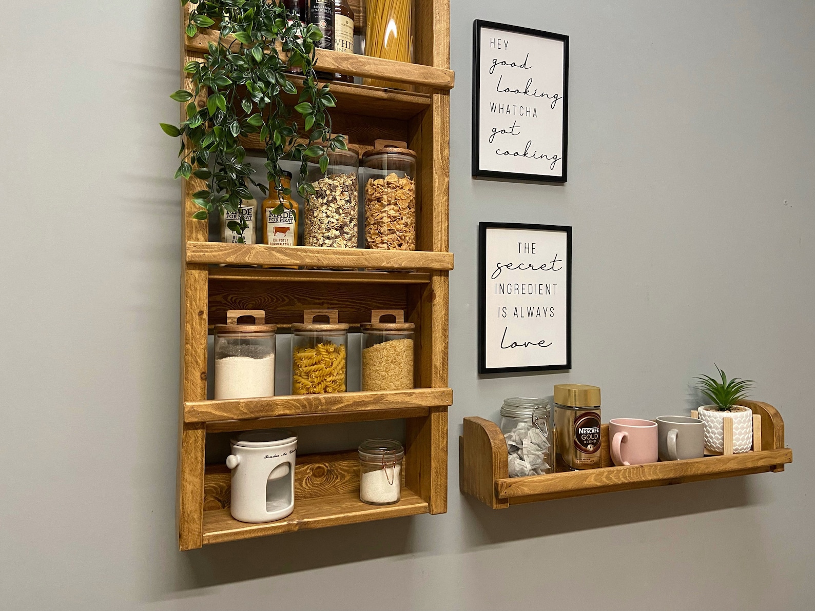 Handmade Wall Mounted Kitchen Shelves Pantry Organization - Etsy