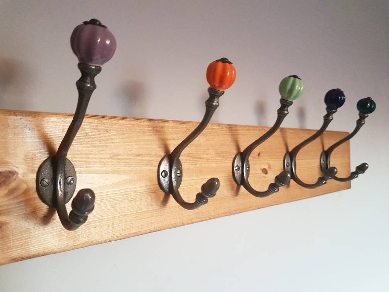 Coat Rack Wooden Coat Hooks Handmade Rustic Solid Wood Coat Etsy UK