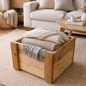 Reclaimed Wood Vinyl Record Storage Crate: Stackable LP Media Unit image 13