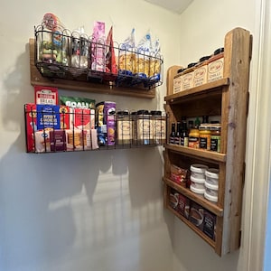 Handmade Rustic Wooden Floating Kitchen Unit | Kitchen rack | Wall Mounted | Kitchen Storage | Spice Shelf | Herb Rack