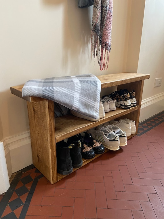 Freestanding Shoe Storage Cabinet for Entryway, Wooden Narrow Shoe Rack Organizer - Rustic Brown