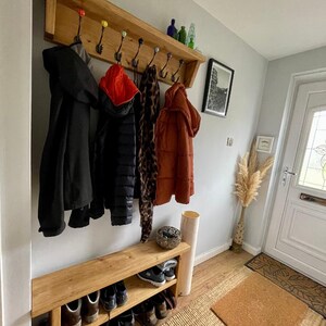 Rustic Scandinavian Wooden Shoe Storage Rack/Bench - 3 Tier Entryway/Mudroom Organiser imagem 18
