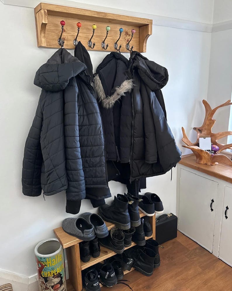 Rustic Scandinavian Wooden Shoe Storage Rack/Bench - 3 Tier Entryway/Mudroom Organiser imagem 16