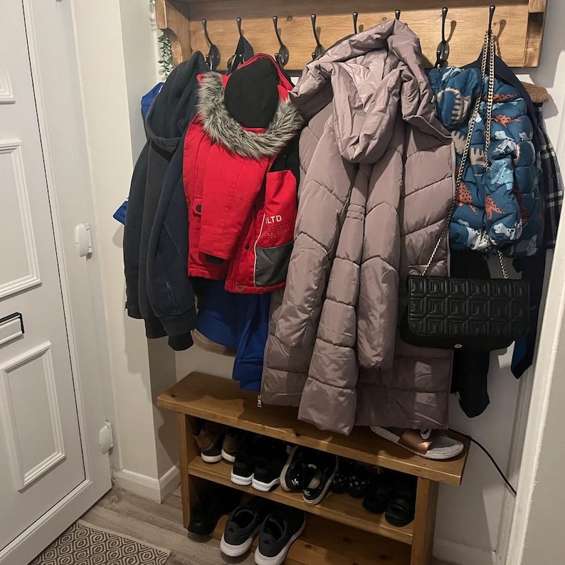 Rustic Scandinavian Wooden Shoe Storage Rack/Bench - 3 Tier Entryway/Mudroom Organiser imagem 2