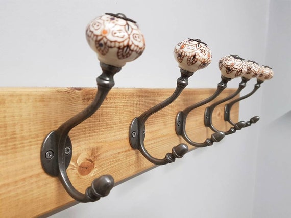 Rustic Coat Rack / Country Coat Hanger / Coat Hooks Handmade