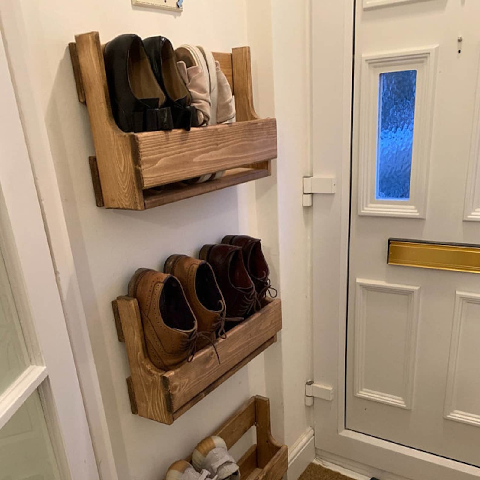 Unique Shabby Chic Pallet Wood Floating Shoe Rack Ideal Storage - Etsy