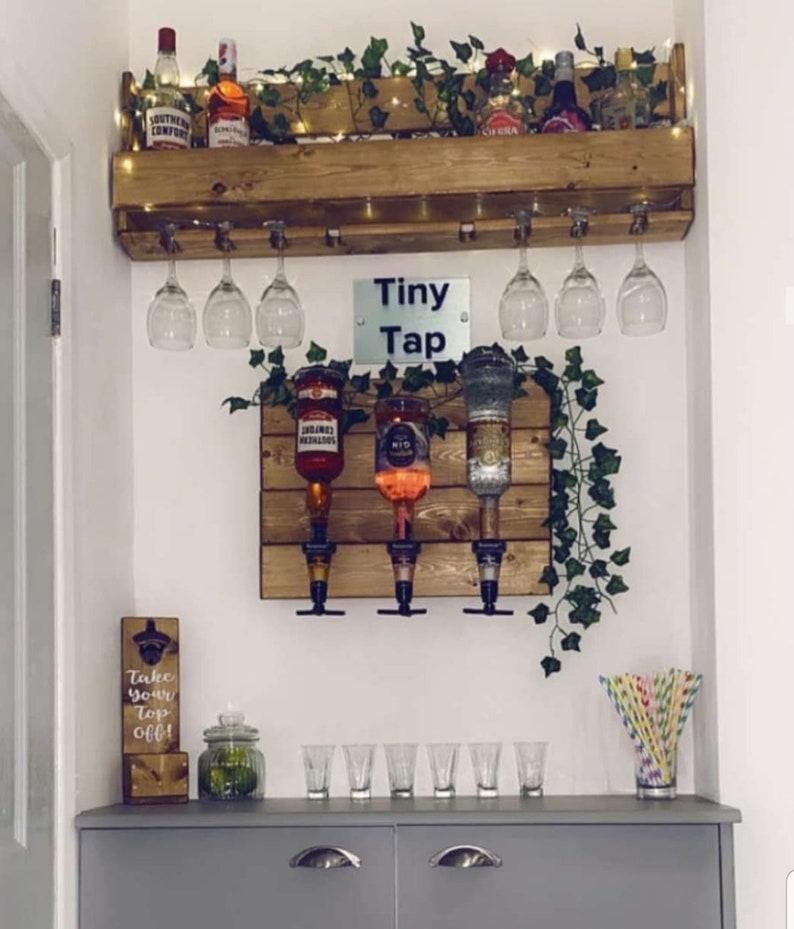 Home Optics Wall Bar Rustic Reclaimed Wood for Spirits display Etsy