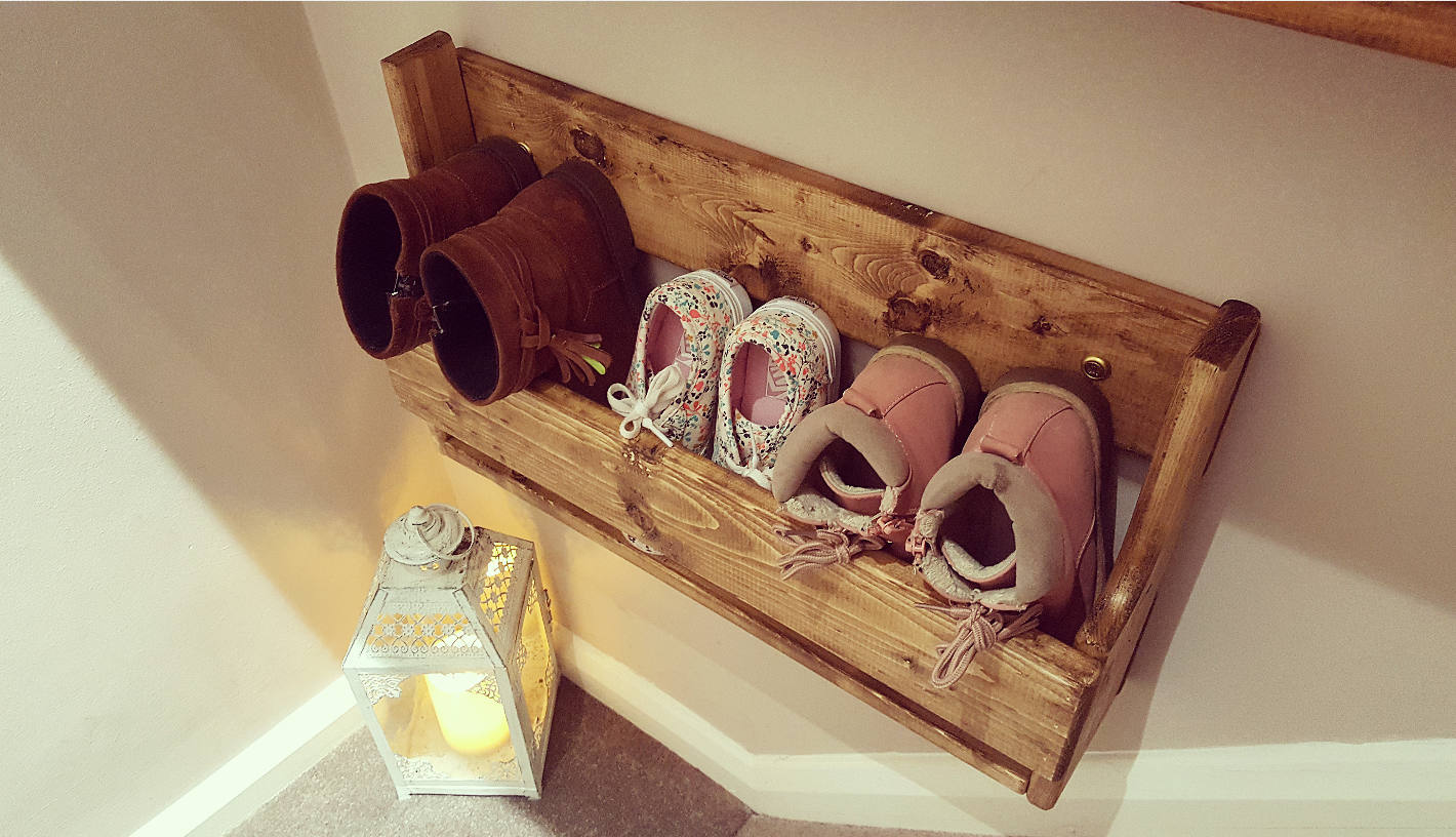 Unique Shabby Chic Pallet Wood Floating Shoe Rack Ideal - Etsy