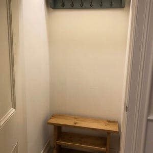 Handmade Wooden Shoe Bench: Farmhouse Entryway Freestanding storage image 15