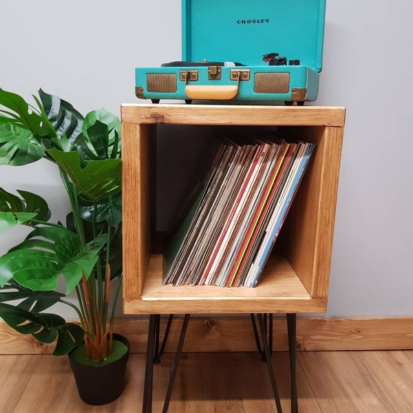 Industrial Vinyl Record Player Storage Stand Hairpin Legs - Record Player and Music Media Unit