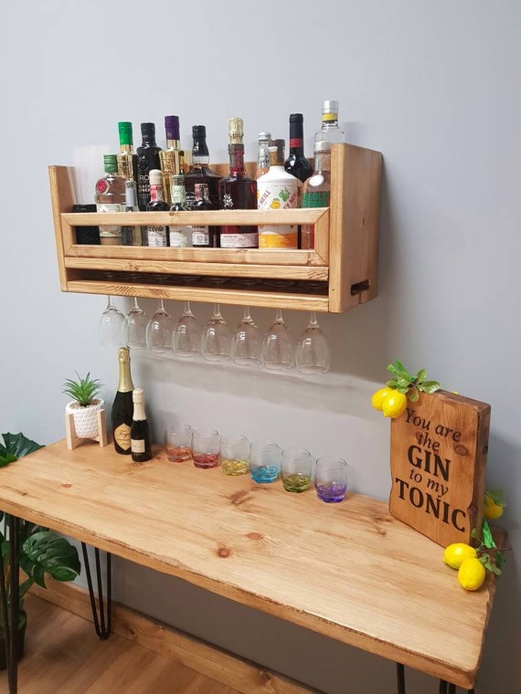 Superior Universal Wall Mounted Home Bar Premium Drinks Rack Etsy