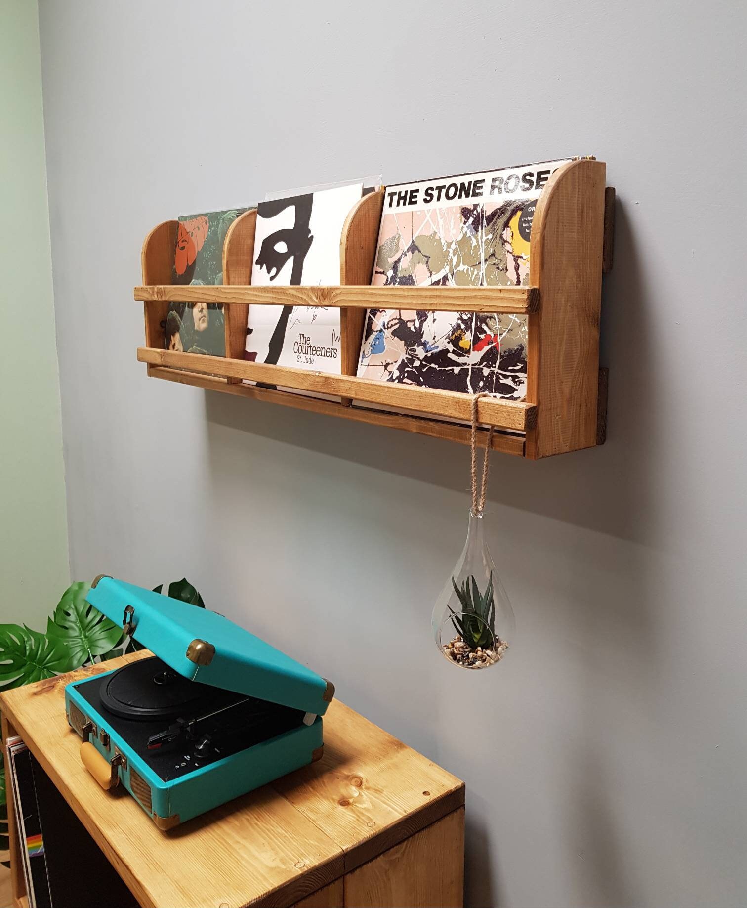 thumbnail image 2 of 6 PCS Vinyl Record Wall Mount Holder Wood 2 of 10