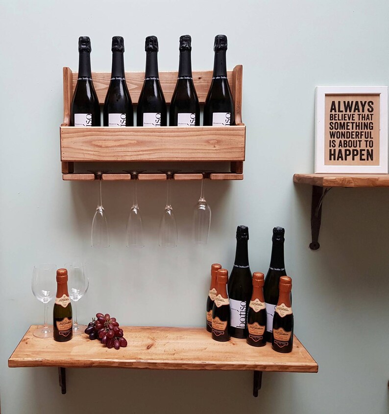 A Beautiful Unique Small Dark Pallet Handmade Wooden Wine Rack Etsy UK