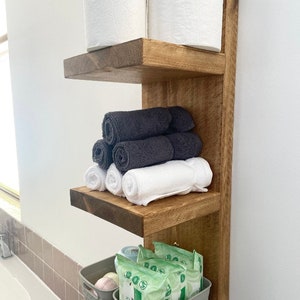 Bathroom Shelving Unit | Rustic Bathroom Wooden Shelving Tower | Reclaimed Furniture | Bathroom Shelves | Multiple Shelf | Bathroom Storage