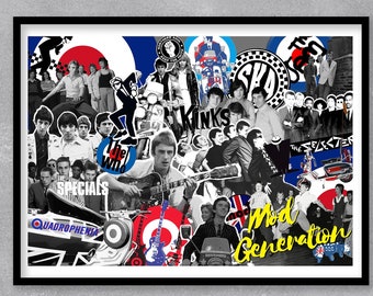 Mod Generation - Limitierter Druck.  Mod Wandkunst, Mod Kultur, Quadrophenia Wandkunst, Paul Weller Druck, Nordic Soul Druck, Mods Kunst