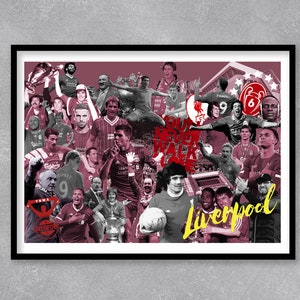Liverpool FC History - Limited Edition Print.  Liverpool FC print, Football Wall Art, Liverpool FC Wall Art, Steven Gerrard poster, lfc gift