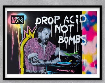 Andrew Weatherall - Limited Edition Print. Dance Music Print, Andrew Weatherall print, Andrew Weatherall Artwork, Andrew Weatherall Wall art