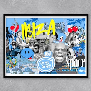 Ibiza History - Limited Edition Print. Ibiza wall art, Ibiza Gifts, Wham print, Eivissa print, Ibiza artwork, DC10 Ibiza gift, Jamie Jones