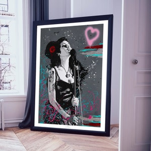 Amy Winehouse - Limited Edition Print.  Amy Winehouse print, Any Winehouse Wall art, Amy Winehouse framed poster, Amy Winehouse portrait