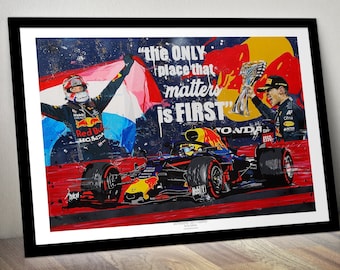 Max Verstappen F1 Champion - Limited Edition Print. Red Bull F1 print, Max Verstappen poster, Max Verstappen print, Max Verstappen wall art