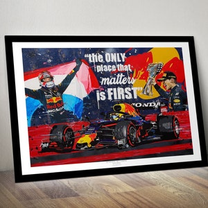 Max Verstappen F1 Champion - Limited Edition Print. Red Bull F1 print, Max Verstappen poster, Max Verstappen print, Max Verstappen wall art