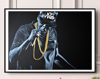 Jay Z - Impresión de edición limitada. Póster de Jay Z, impresión de Jay Z, póster de Jay-Z, impresión de hip hop, arte mural de hip hop, póster de rapero, arte mural de Jay Z.