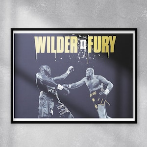 Tyson Fury vs Deontay Wilder - Impresión de edición limitada. Impresión de Tyson Fury, arte mural de boxeo, productos de Tyson Fury, póster de boxeo, impresión de boxeo