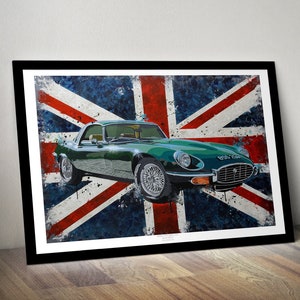Jaguar E-Type Series 3 V12 - Limited Edition Print. Jaguar Car Wall Art, Jaguar E Type Wall Art, Jaguar E Type Gift, Jaguar E Type painting