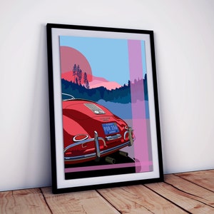 Porsche 356 Speedster - Limited edition print. Porsche 356 Speedster Wall Art, Porsche 356 Speedster print, Porsche 356 Speedster poster