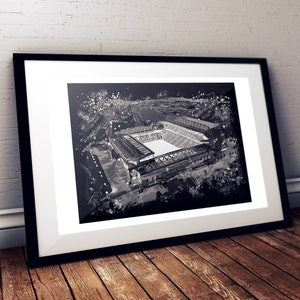 Anfield at Night - Limited Edition Print.  Anfield Stadium print, Liverpool FC print, Football Stadium Wall Art, Liverpool FC Wall Art