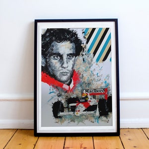 Ayrton Senna - Limited Edition Print.  Ayrton Senna Wall Art, Formula 1 Print, Formula 1 Wall Art, Motorsport Wall Art, McLaren F1 Wall Art