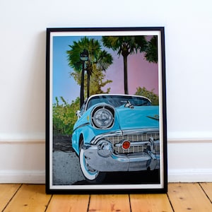 1957 Chevrolet - Limited edition print. 1957 Chevrolet poster, 57 Chevy Gifts, 1957 chevy bel air, Chevrolet wall art, 1957 Chevy poster