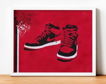 Air Jordan 1 - Limited edition print. Nike Air Jordan print, Nike Air Jordan Poster, Sneaker wall art, Sneakerhead, Air Jordan 1 Wall art