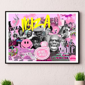 Ibiza History - Limited Edition Print. Ibiza wall art, Ibiza Gifts, Wham print, Eivissa print, Ibiza artwork, DC10 Ibiza gift, Jamie Jones
