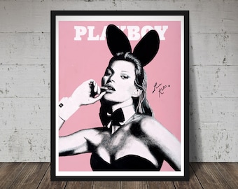 Kate Moss - Limitierter Druck. Kate Moss Druck, Fashion Print, Kate Moss Poster, Fashion Wandkunst, Kate Moss Wandkunst, Pink Pop Art