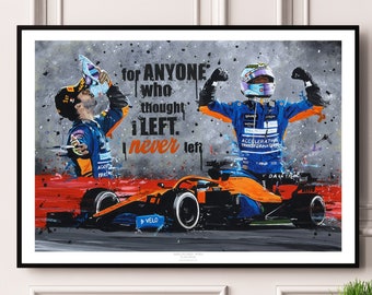 Daniel Ricciardo - Limited Edition Print. Daniel Ricciardo poster, Daniel Ricciardo print, daniel ricciardo wall art, Daniel Ricciardo gift
