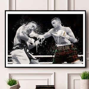 Josh Taylor contro Regis Prograis - Stampa in edizione limitata. Stampa di Josh Taylor, Boxing Wall Art, poster di boxe, arte murale sportiva, regali di boxe