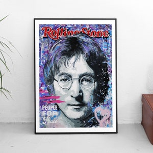 John Lennon - Limited Edition Print. John Lennon wall art, the Beatles print, John Lennon gift, The Beatles wall art, Beatles poster