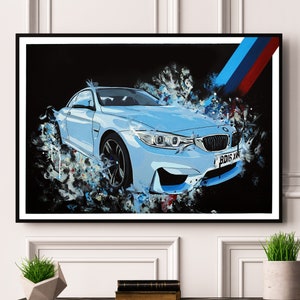 BMW M4 F82 - Limited edition print. BMW F82 M4 Poster, BMW M4 Wall Art, bmw M4 gift, bmw M4 fan gift, bmw M power print, bmw M4 wall decor