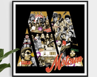 Motown Geschichte - Limitierter Druck. Motown Musik Kunst, Motown Druck, Motown Poster, Motown Cords, Musik Poster, Stevie Wonder Druck