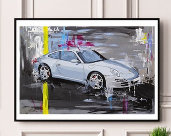 Porsche 911 997 - Limited edition print.  Porsche 911 997 poster, Porsche 911 997 wall art, Porsche 911 997 gift, Porsche 911 997 print