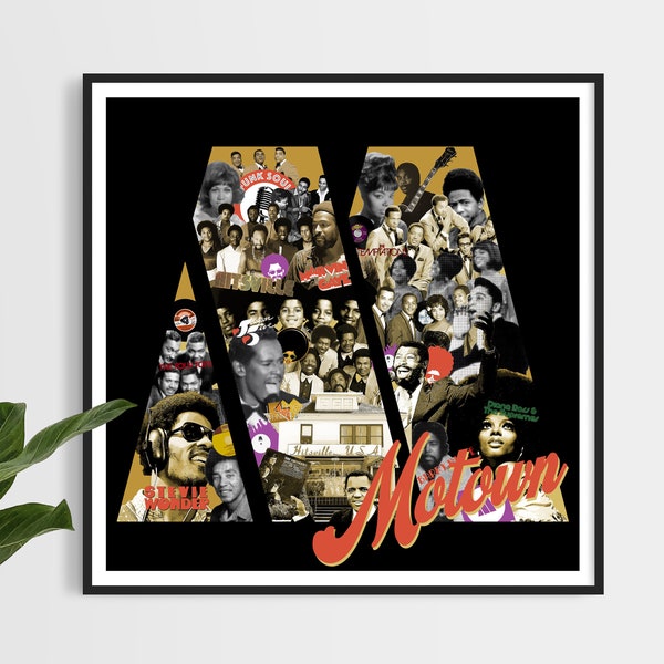 Historia de Motown - Impresión de edición limitada. Diana Ross Art, Motown Print, Cartel de Motown, Motown Records, Cartel musical, Impresión de Stevie Wonder