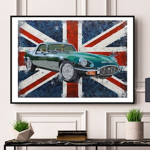 Jaguar E-Type Series 3 V12 - Limited Edition Print. Jaguar Car Wall Art, Jaguar E Type Wall Art, Jaguar E Type Gift, Jaguar E Type painting