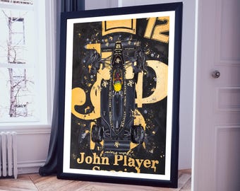 アイルトン・セナ ロータス 98T - フォーミュラ1 イラスト アート