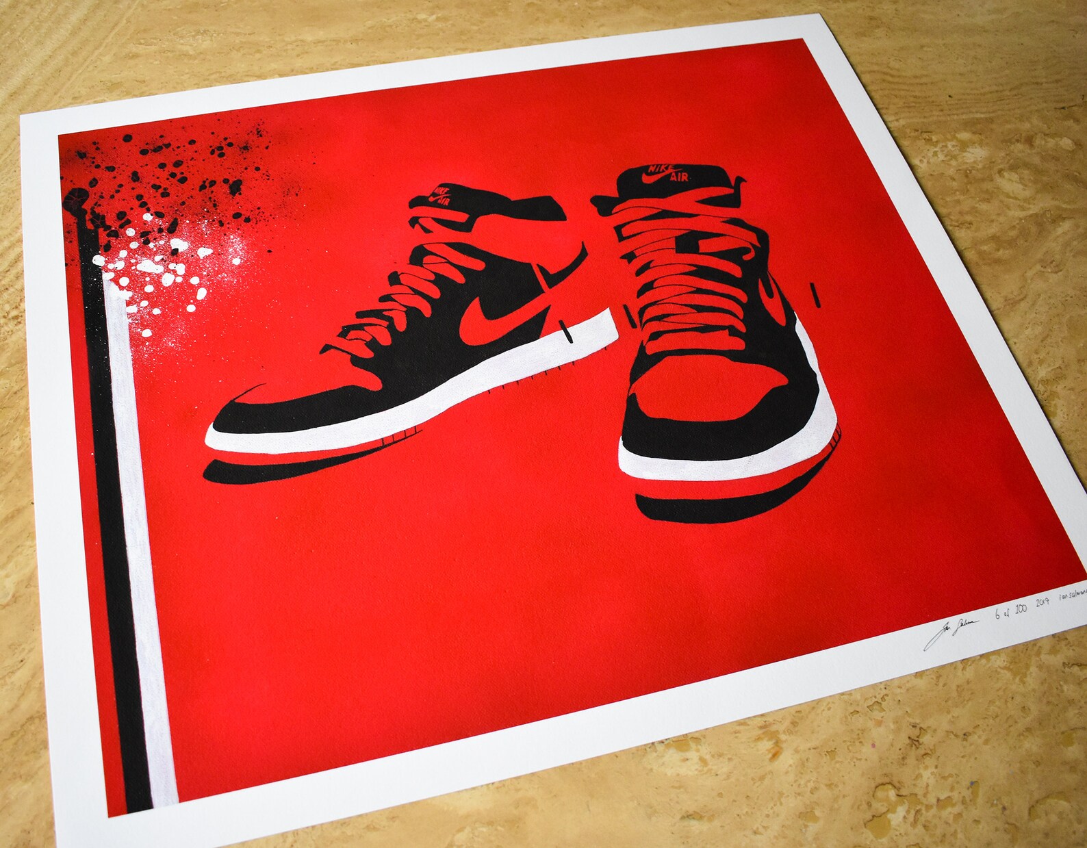 Air Jordan 1 Wall art Limited edition print Nike Air Jordan Etsy