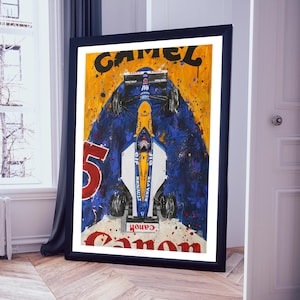 Nigel Mansell Williams FW14B F1 - Limitierte Auflage Druck. Nigel Mansell F1 Poster, Nigel Mansell F1 Druck, Nigel Mansell F1 Wandkunst, F1 Geschenk