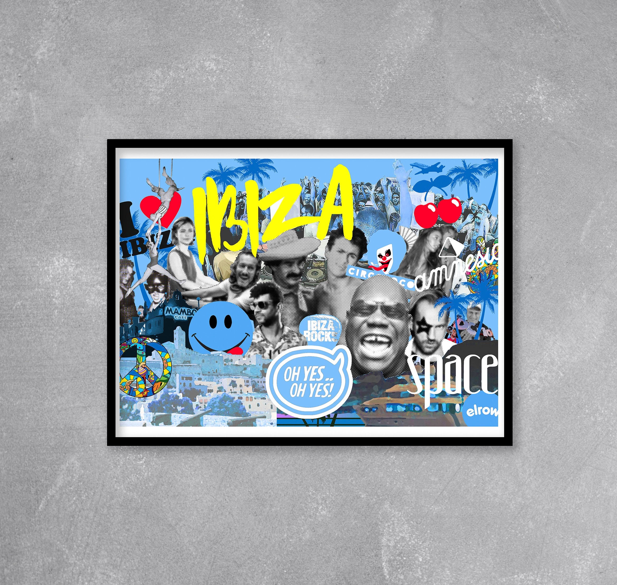 Ibiza History - Limited Edition Print. Ibiza wall art, Ibiza Gifts, Wham print, Eivissa print, Ibiza artwork, DC10 Ibiza gift, Jamie Jones