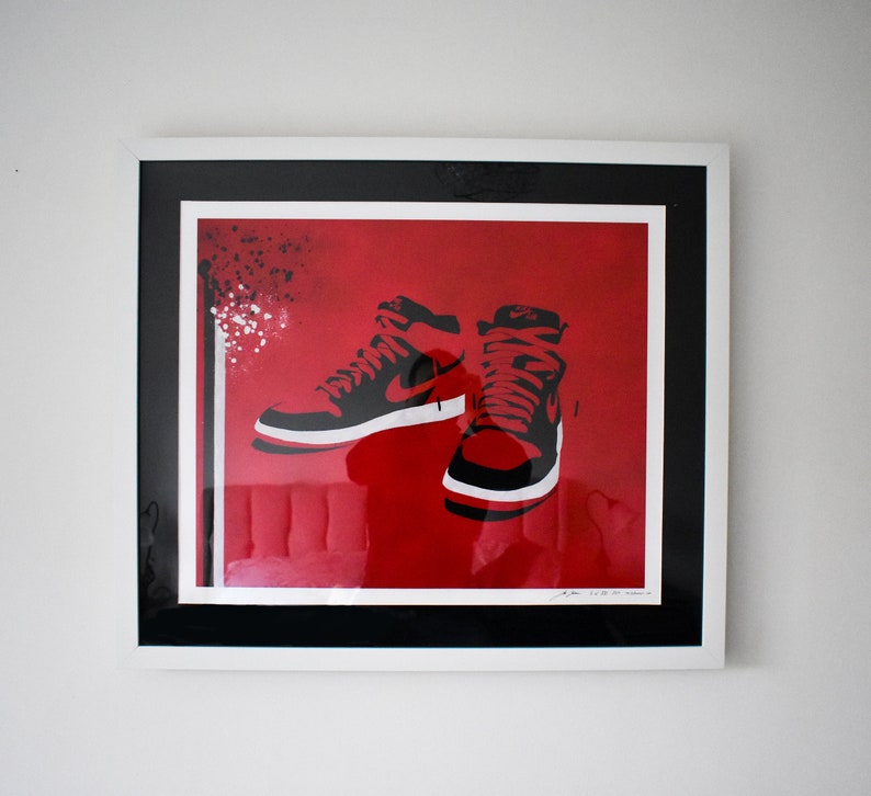 Air Jordan 1 Wall art Limited edition print Nike Air Jordan Etsy