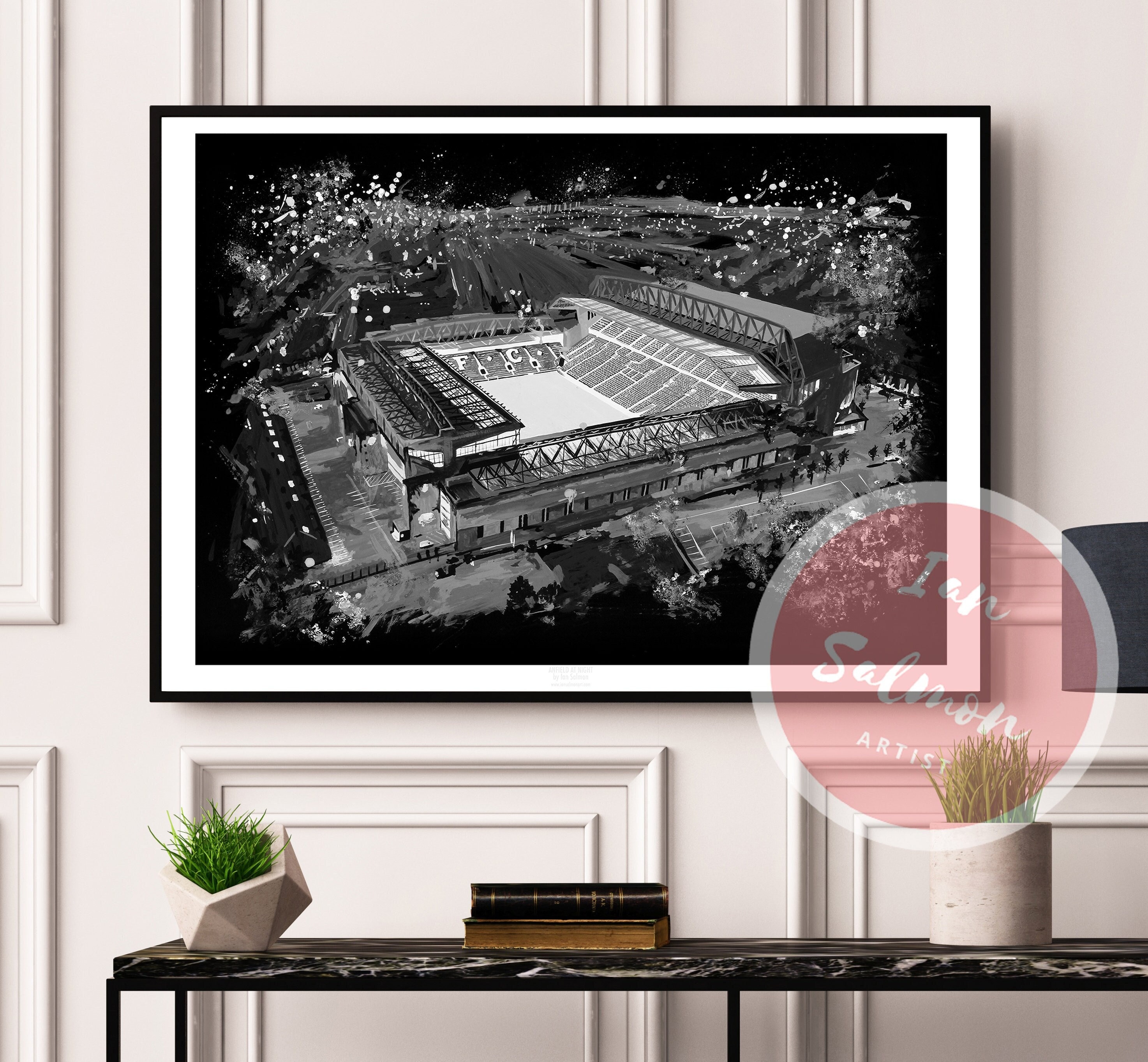 Anfield at Night – Limited Edition Print. Anfield Stadium print, Liverpool FC print, Football Stadium Wall Art, Liverpool FC Wall Art
